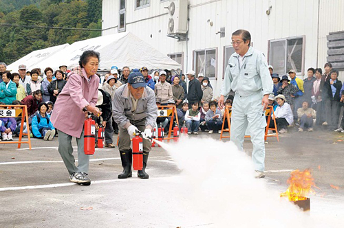 地いきぐるみの防災訓練